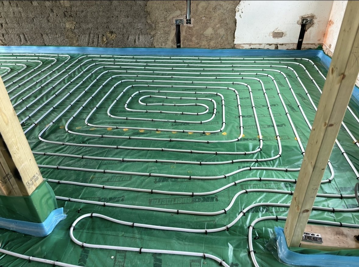 Extension slab ready for screeder